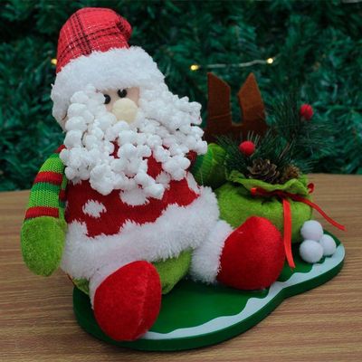 Decoração Boneco Natal Papai Noel Tecido Natalino 28cm