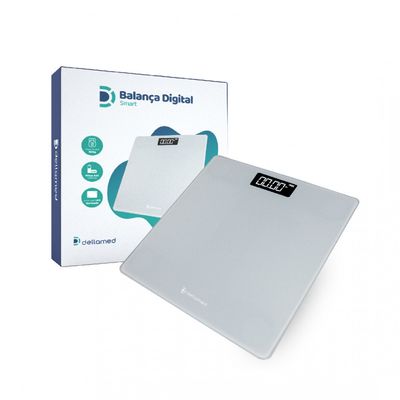 Kit Termômetro Infravermelho + Balança Digital Cinza Dellamed Branco
