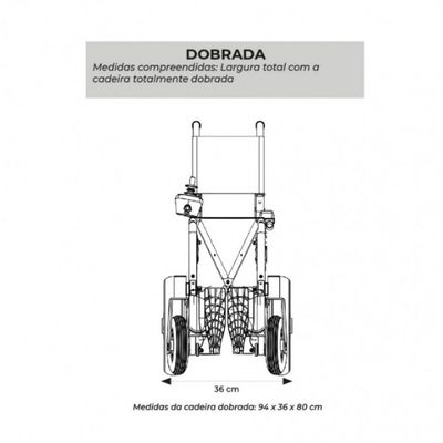 Cadeira de Rodas Motorizada em Alumínio Dobrável D900 com Apoio de Cabeça Dellamed Prata e Preto