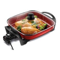 Panela Elétrica Grill Mondial Multicook 110v Premium Vermelha 1200w 5 Temperaturas