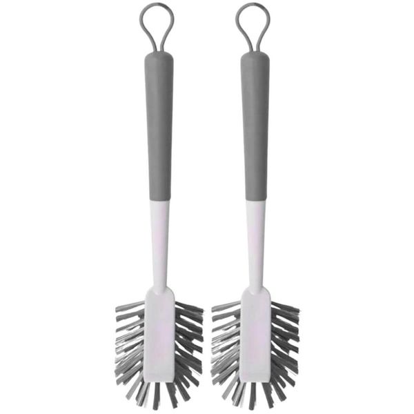 Kit 2 Escovas de Limpeza para Cantos Angular Multiuso Ou Flow Bege Escovão Limpar Banheiro Chão