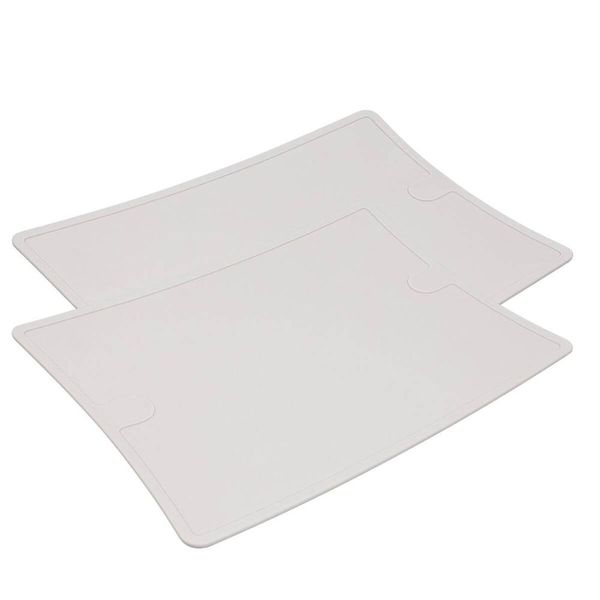 Conjunto 2 Tábuas de Corte Dupla Jogo Americano Flex 2 em 1 Plástico Branco Utilidade Cinquetti