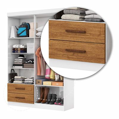 Guarda Roupa Casal Lu 4 Portas 2 Gavetas Carioca Móveis Branco Cinamomo
