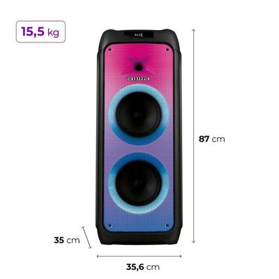 Caixa Amplificada Aiwa Party Box Pb06, 200w, Bluetooth, Rgb, Aws-pb-06 Preto Bivolt