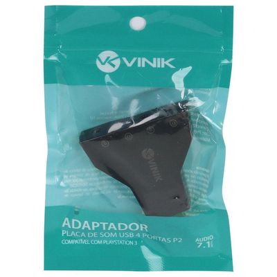 Adaptador Placa De Som Usb 4 Portas P2 - Compativel Com Ps3