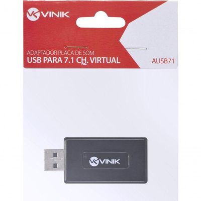 Adaptador Placa De Som Usb 7.1 Canais Virtual Ausb71