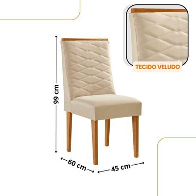 Mesa De Jantar Isadora 120cm Tampo Mdf Vidro 4 Cadeiras