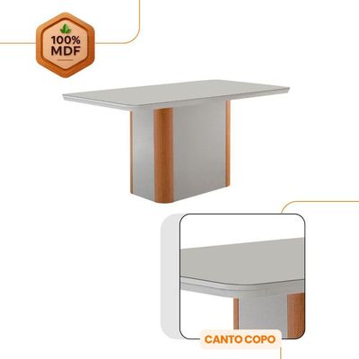 Mesa De Jantar Isadora 120cm Tampo Mdf Vidro 4 Cadeiras