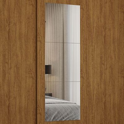 Guarda-roupa Fortaleza Sem Gavetas Com Espelho Branco Cinamomo