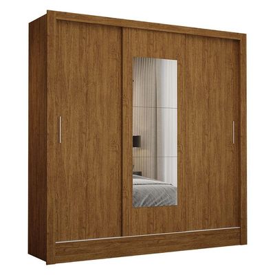 Guarda-roupa Fortaleza Sem Gavetas Com Espelho Cinamomo