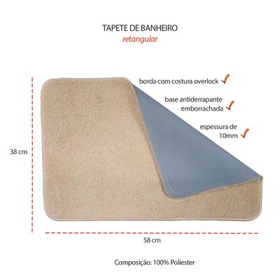 Tapete de Banheiro Antiderrapante Retangular Pequeno Jogo Macio