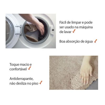 Tapete de Banheiro Antiderrapante Retangular Pequeno Jogo Macio