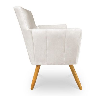Kit 8 Poltronas Decorativa Leticia Suede Pés Palito Castanho - Pallazio Cor Preto