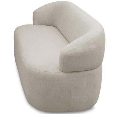 Sofá 3 Lugares Orgânico Sala de Estar Living 170cm Carmen F04 Bouclê Bege - Lyam Decor