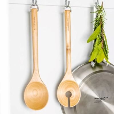 CONJUNTO KITCHENAID 2 ESPATULAS PARA SALADA EM MADEIRA DE BETULA 30CM KQR713OHE