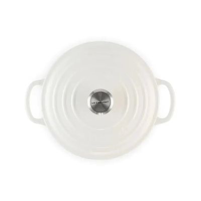 PANELA LE CREUSET REDONDA SIGNATURE EM FERRO FUNDIDO 26CM COTTON BRANCO 21177264314430