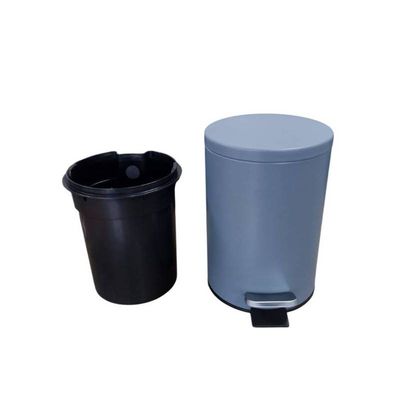 Lixeira Redonda Cinza Matte 03 Litros com Pedal Multiuso Aço