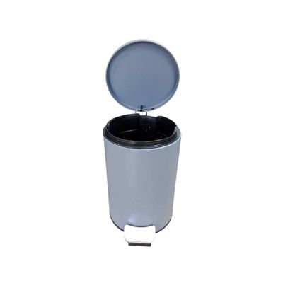 Lixeira Redonda Cinza Matte 03 Litros com Pedal Multiuso Aço