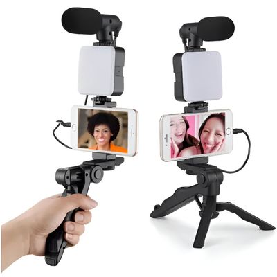 Kit Gravação 5 em1 Controle Bt/tripe/microfone/led/suporte