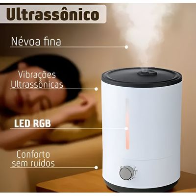Umidificador de Ar 4 Lt Difusor de Aromas Ultras Profis Led