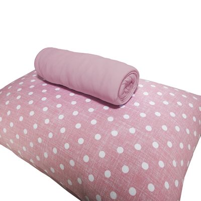 Jogo de Cama KazzaVip Solteiro Malha Mista 70% Algodão e 30% Poliéster Ilhabela 2 Peças Rosa