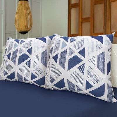 Jogo de Cama KazzaVip Queen Malha Mista 70% Algodão e 30% Poliéster Pipa 3 Peças Azul Profundo