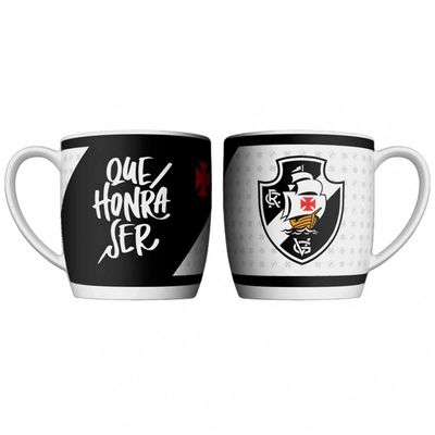 Caneca Urban Porcelana Allmix Brasao Vasco 360 ML Licenciada Branco