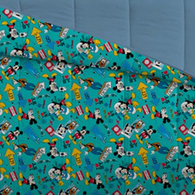 Edredom Portallar Casal Malha Mista 70% Algodão e 30% Poliéster Disney Mickey Love Ny 2,00mx220m Azul