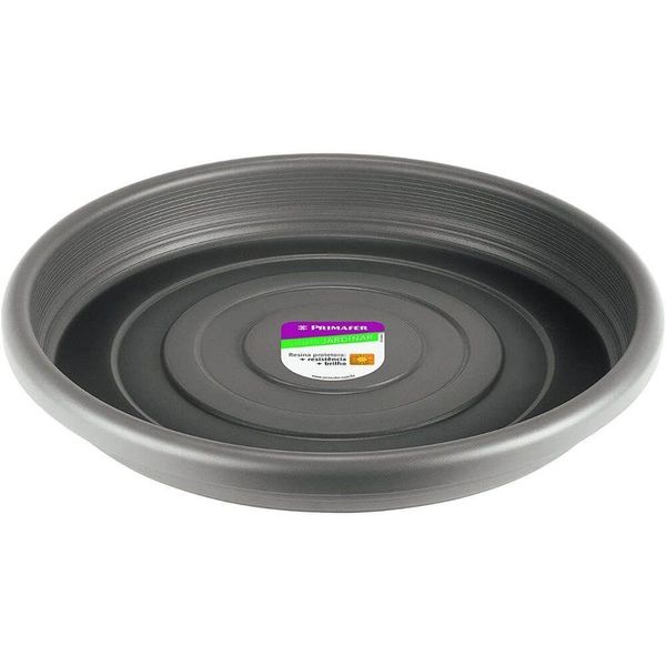 Prato De Plástico Para Vaso De Jardim Cinza 10 Cm - Pr6540-1 - Pinceis Atlas