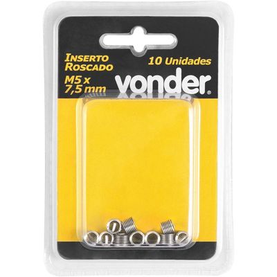 Inserto Roscado M5 X 7,5 Mm Com 10 Peças Vonder