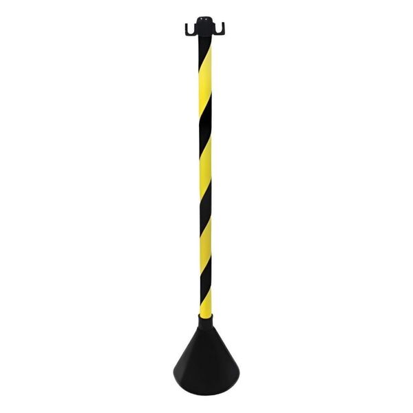 Pedestal Zebrado Preto E Amarelo Desmontavel 90cm - 700.10848 - Plastcor