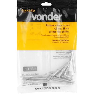 Parafuso Autoatarraxante 4,8x38mm 10 Pçs Vonder