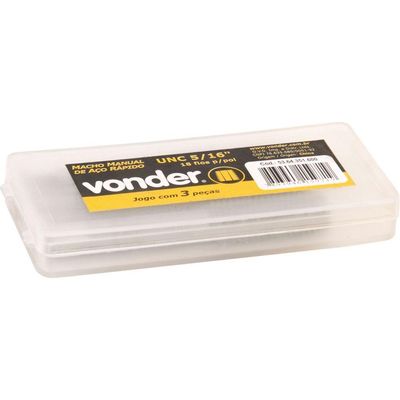 Macho Manual Aço Rápido 5-16" Unc 18fpp 3 Pç Din 351 Vonder