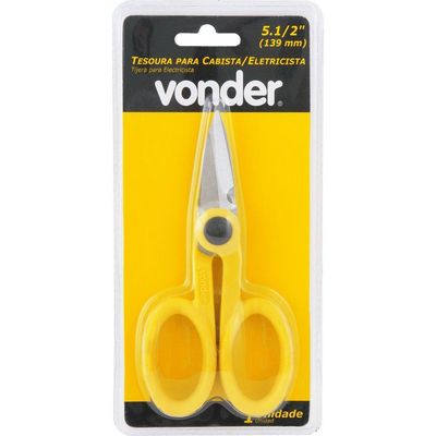 Tesoura Para Cabista 5.1-2" Aço Inox Cabo Plástico - Vonder