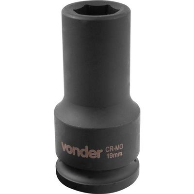 Soquete Sextavado Impacto Longo 3-4" 19mm Aço Cromo Vonder