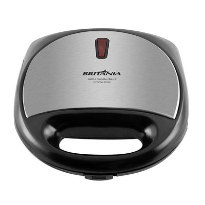 Grill E Sanduicheira Crome Inox Britânia Antiaderente 110V