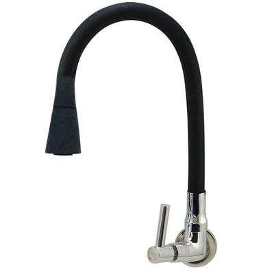 Torneira De Parede Tubo Gourmet Duplo Cone 1-4 De Volta Preta Para Pia 6163 - 772234 - Stoc