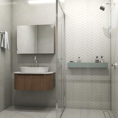 Porta Shampoo Linear 80cm Chumbo Fosco