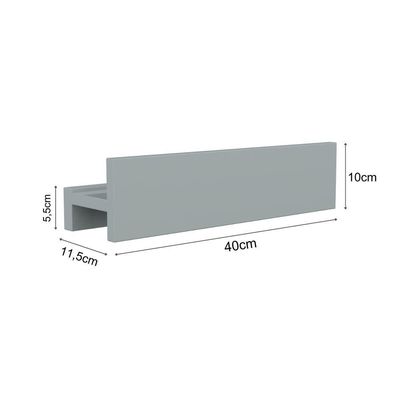 Porta Shampoo Linear 40cm Chumbo Fosco