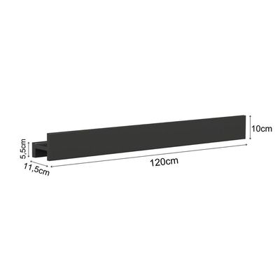 Porta Shampoo Linear 120cm Preto Fosco