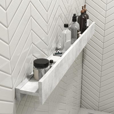 Porta Shampoo Linear 120cm Concreto