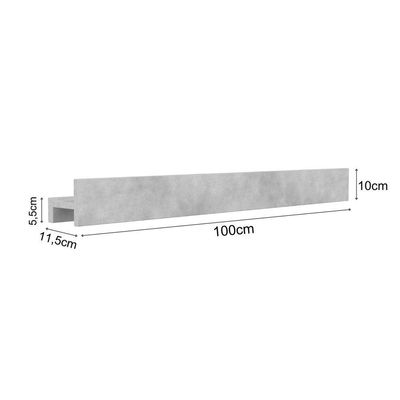 Porta Shampoo Linear 100cm Concreto