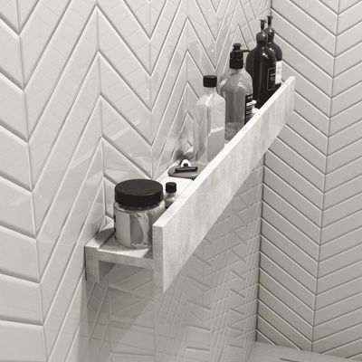 Porta Shampoo Linear 100cm Concreto