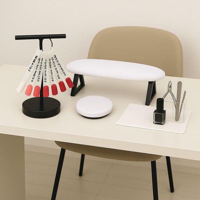 Kit De Apoio Para Mãos E Cotovelo + Expositor Para Manicure Preto