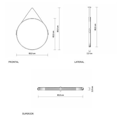 Espelheira Adnet 50 Cm Com Alça Branco