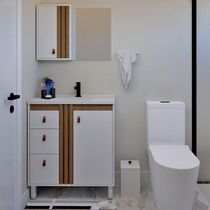 Espelheira Ariel 80cm Com Detalhe Ripado Branco/jequitibá