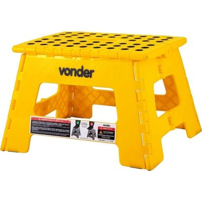 Banqueta Plástica Dobrável Amarela Altura 220 Mm Vonder