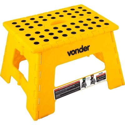 Banqueta Plástica Dobrável Amarela Altura 220 Mm Vonder