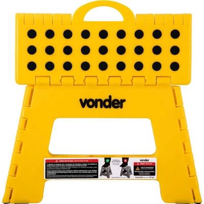 Banqueta Plástica Dobrável Amarela Altura 220 Mm Vonder