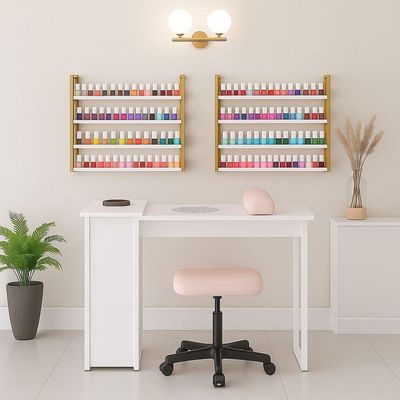 Mesa Nails Maleta Portátil Com Aspirador Embutido - Branca 220v